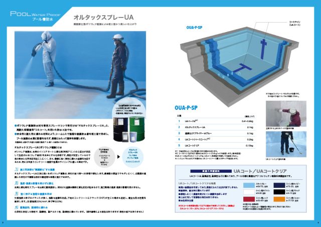 田島ルーフィング株式会社「プール槽防水」オルタックスプレーUA カタログ1