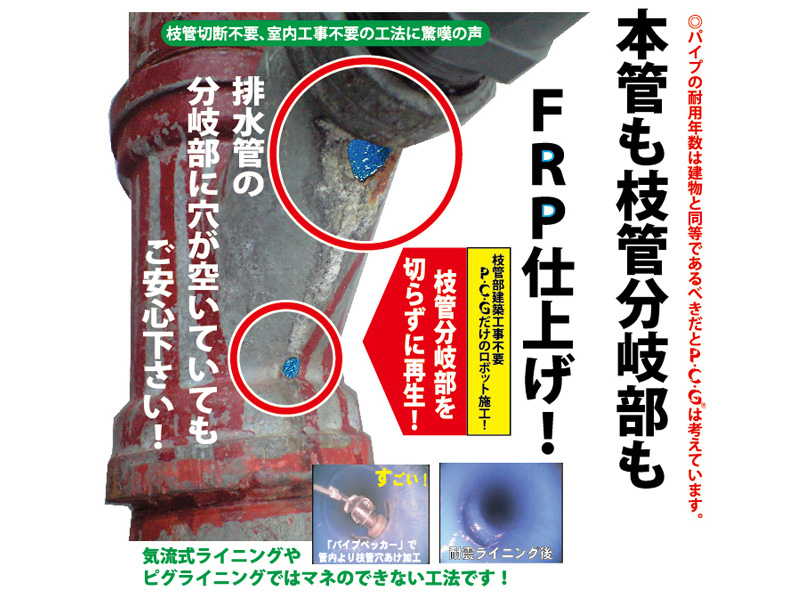 P・C・G FRP サポーター工法(FRP耐震ライニング)